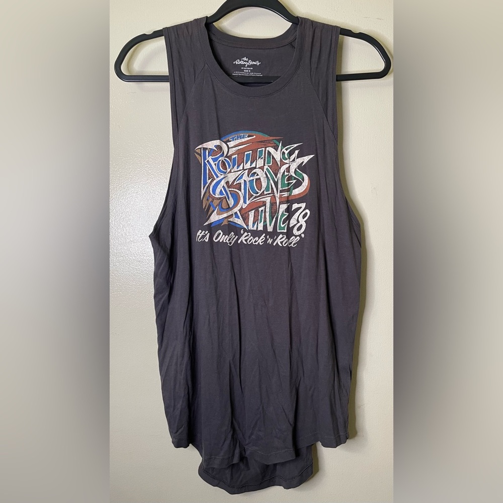 Women’s ‘The Rolling Stones’ Gray Black Cut Out T-Shirt Dress, size Small